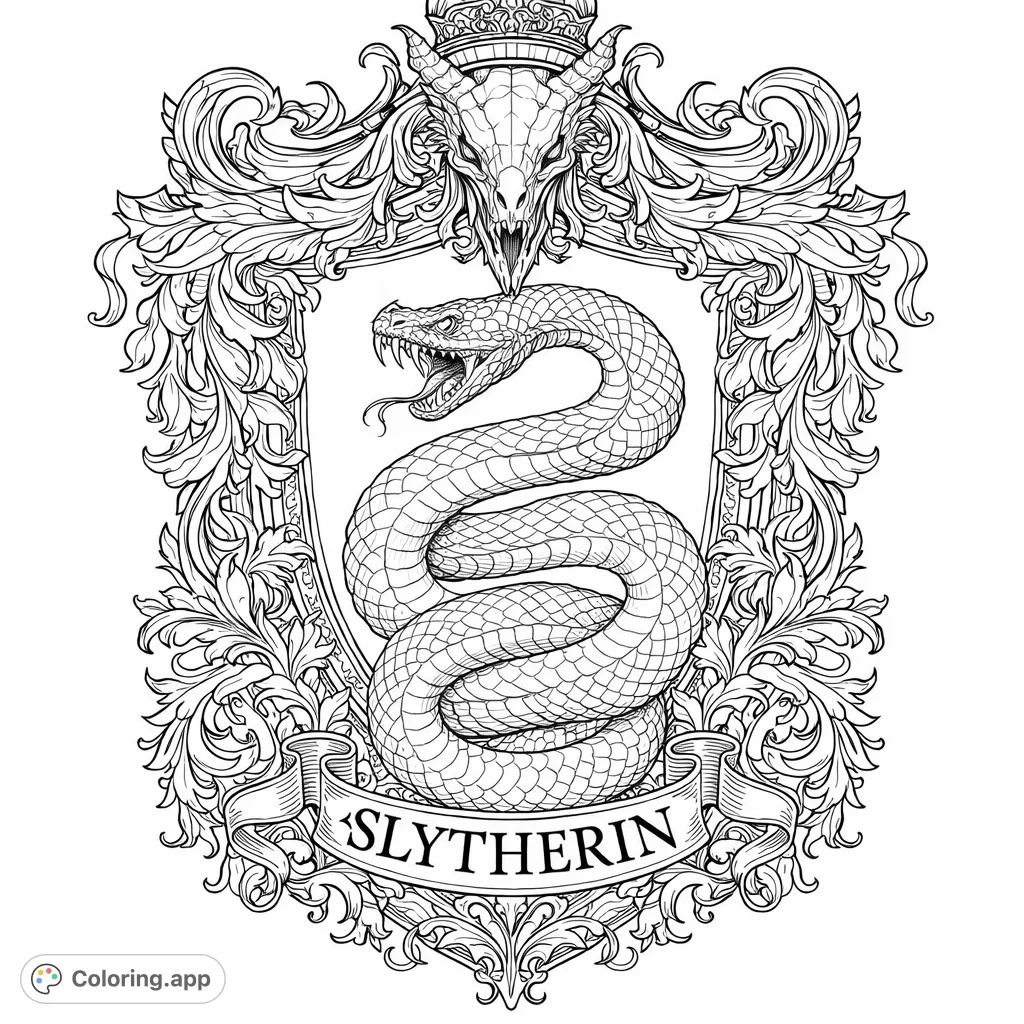 An intricate serpent and creature emblem with ornate details, a coiled snake, and a decorative frame. Perfect for fans of fantasy and detailed designs.