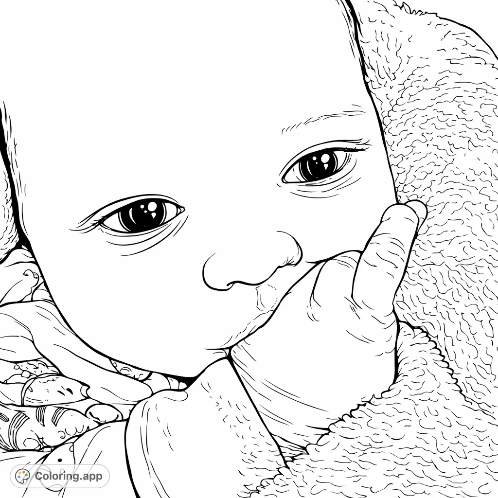 Capture the tender charm of a sweet newborn with this engaging baby coloring page. Perfect for celebrating new life and creating heartwarming art.
