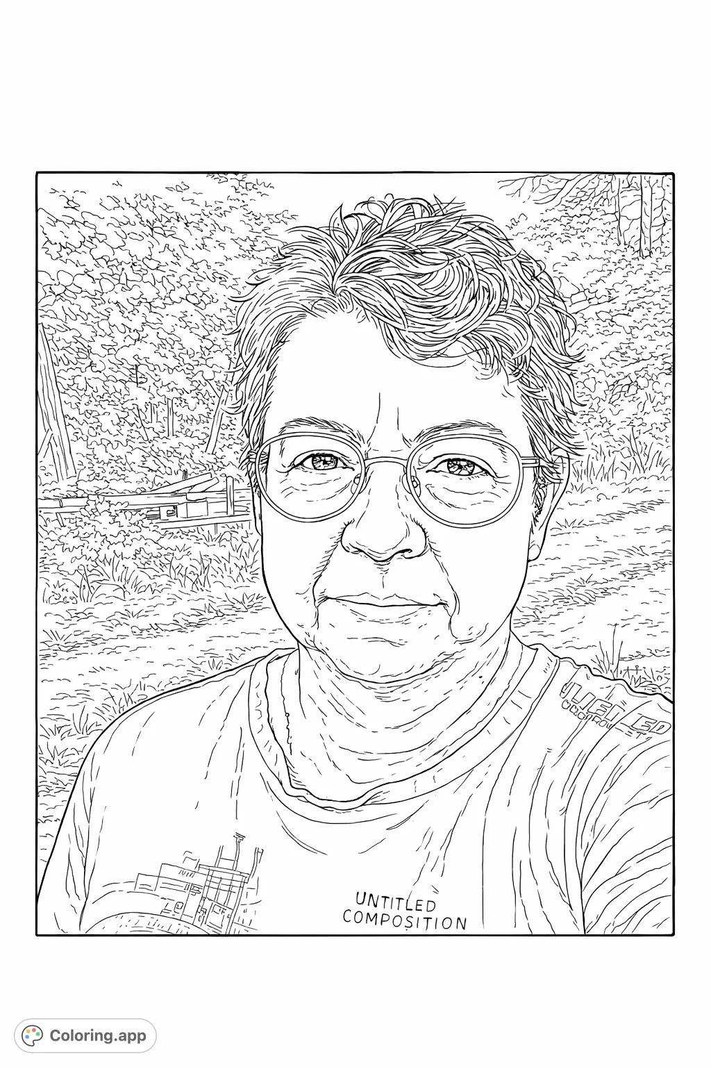 A friendly portrait featuring a person with short hair and glasses against a natural outdoor backdrop. Perfect for personalizing with your creative touch.