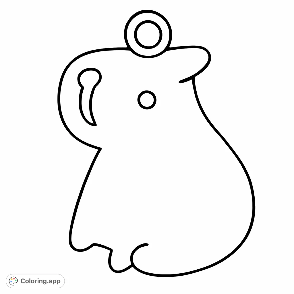 Adorable stylized capybara charm design, perfect for a fun and simple coloring activity. Features a round body, sweet face, and a loop.