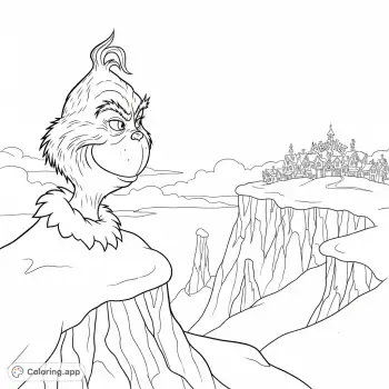 grinch clipart black and white