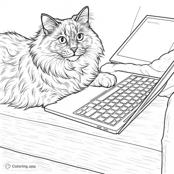 laptop screen coloring page