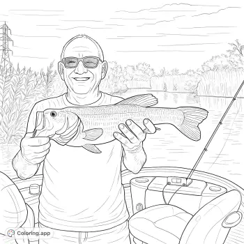 fishing coloring pages bass