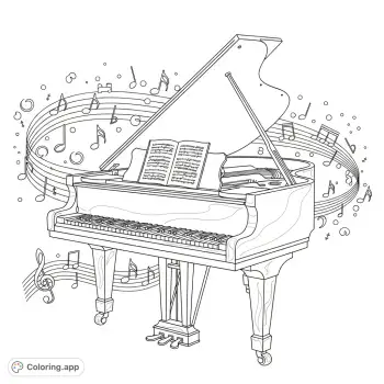piano coloring pages free