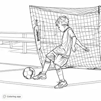 soccer goal drawing for kids