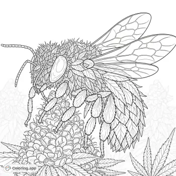 bee coloring pages realistic