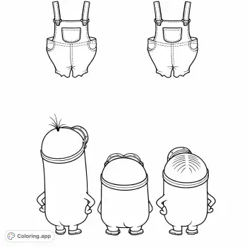 minion overalls drawing