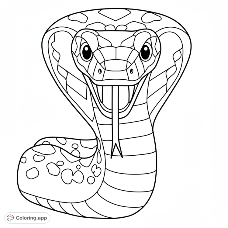 Cute Lego snake with fangs, ready to color!  Bold lines and open spaces make this a fun and easy coloring activity for kids.