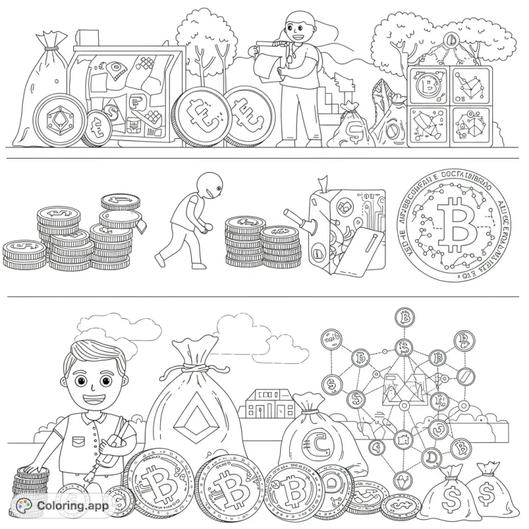 Money Evolution: Coloring Page