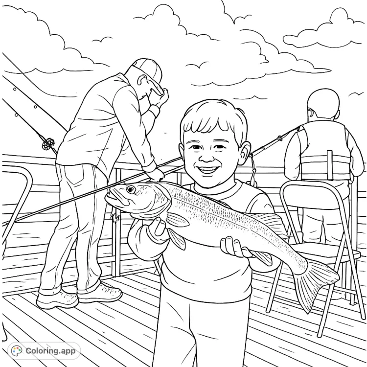 Boy's Big Fishing Catch