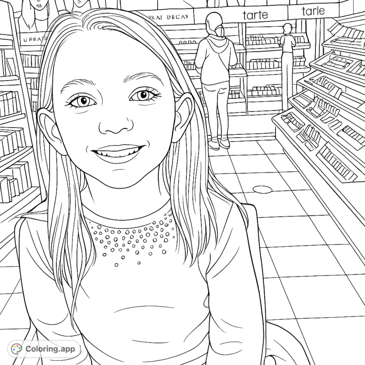 Girl with Sparkly Shirt Portrait