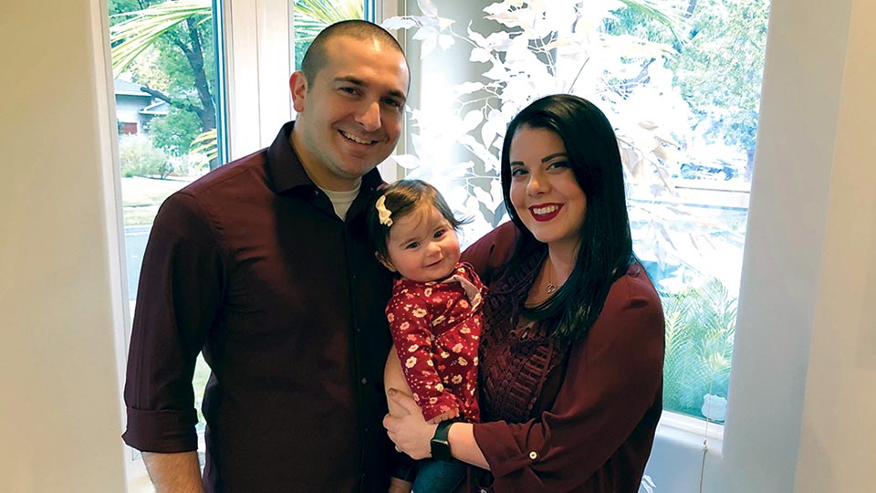 Feit Gala 2020. Jeff and Nicole Rosenson with Avery, born 18 months ago thanks, in part, to an interest free loan for IVF.