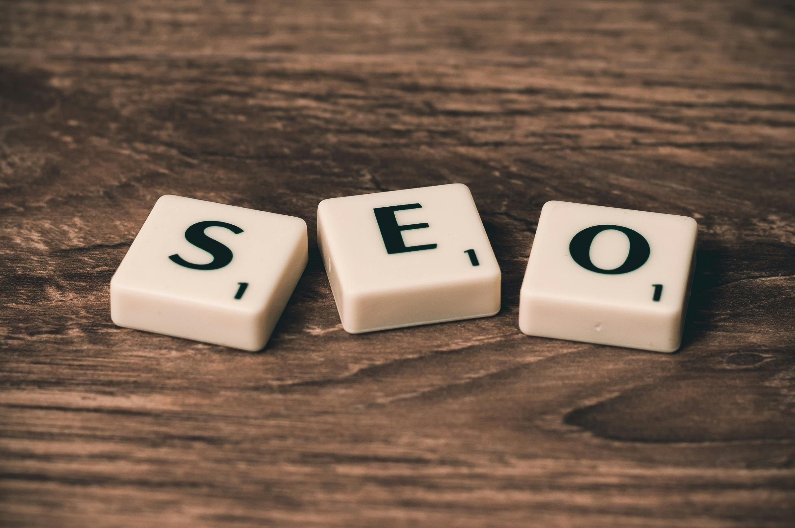 Scrabble letters making up the word SEO