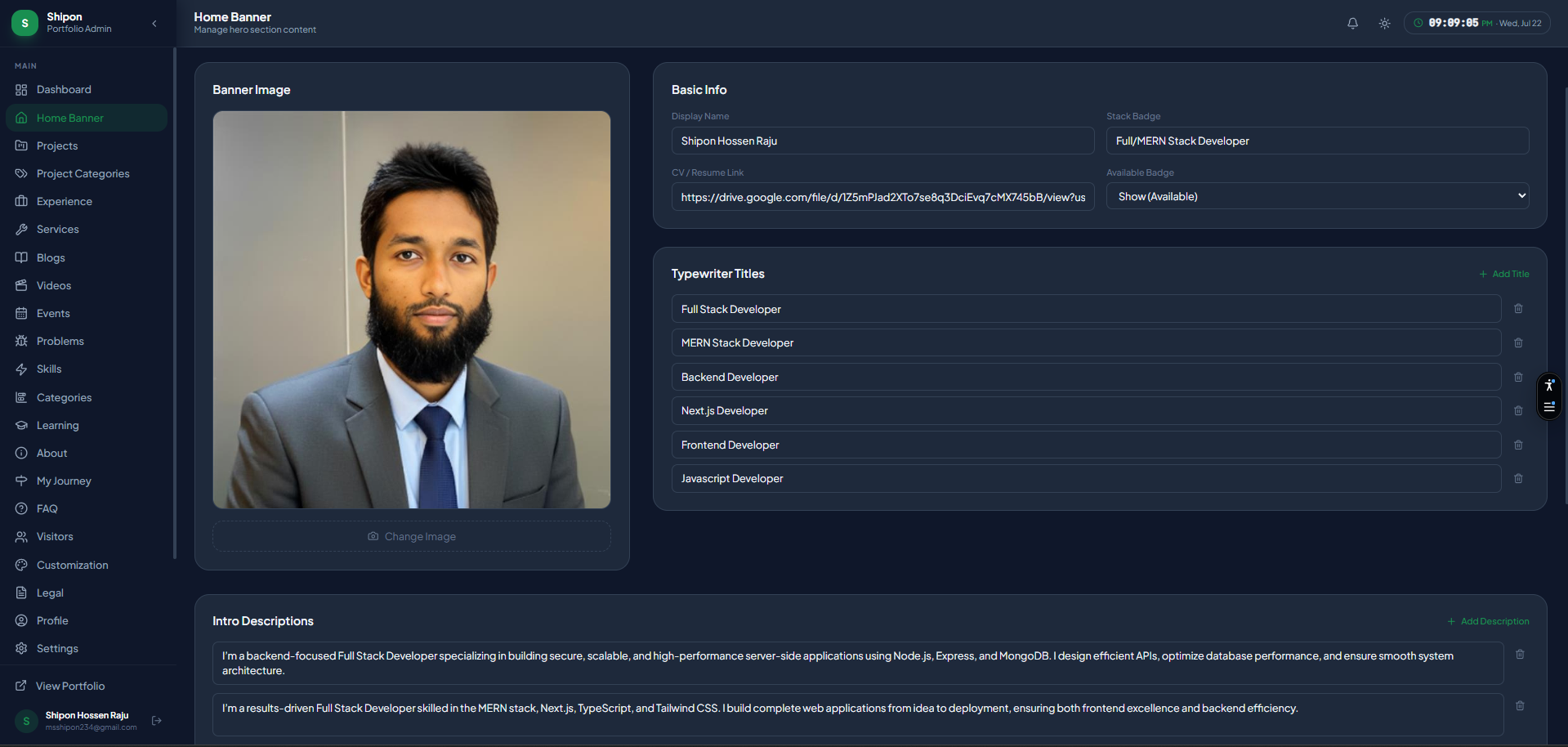 DeveloperShipon - Full-Stack Portfolio