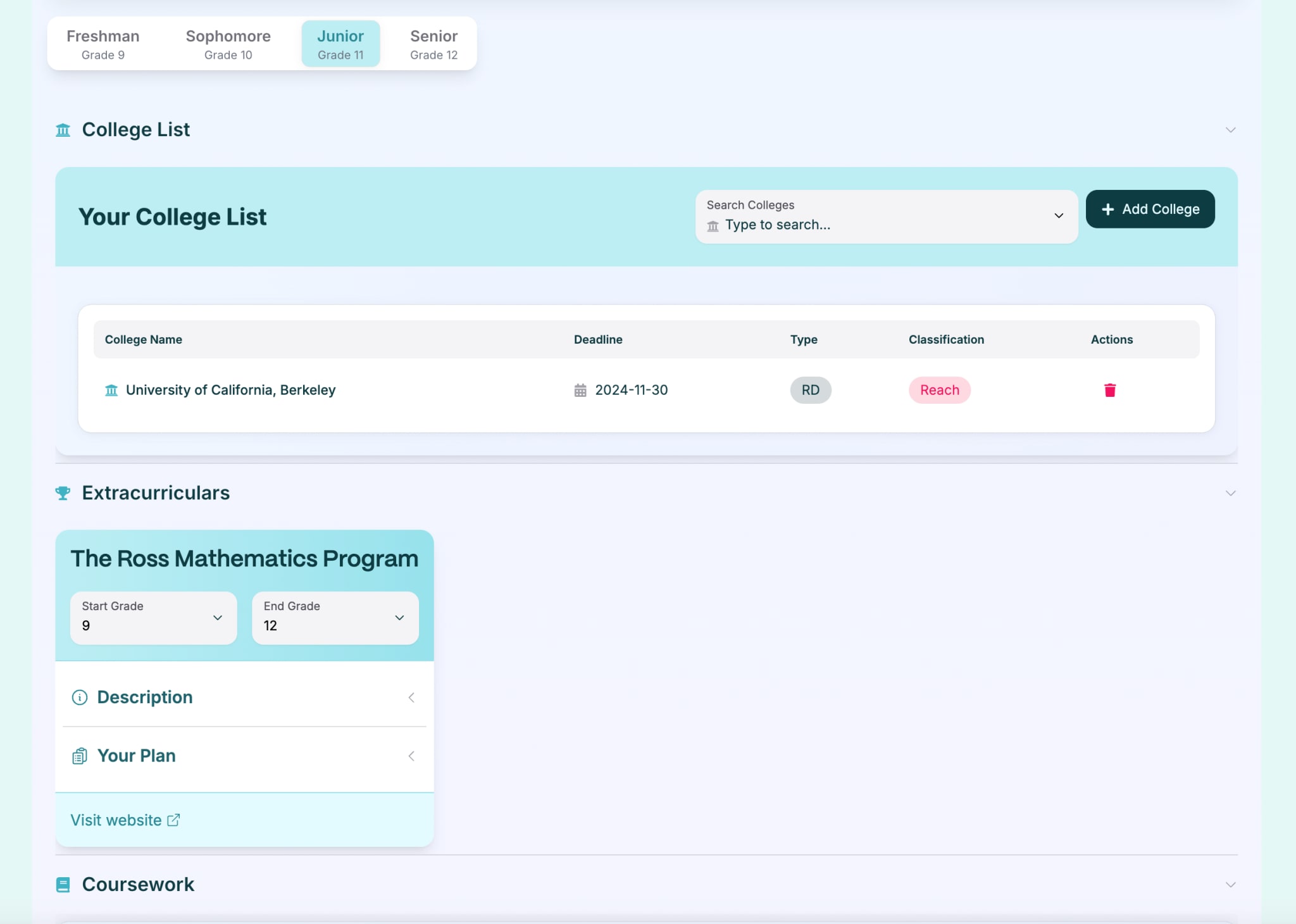 4 Year Plan Demo