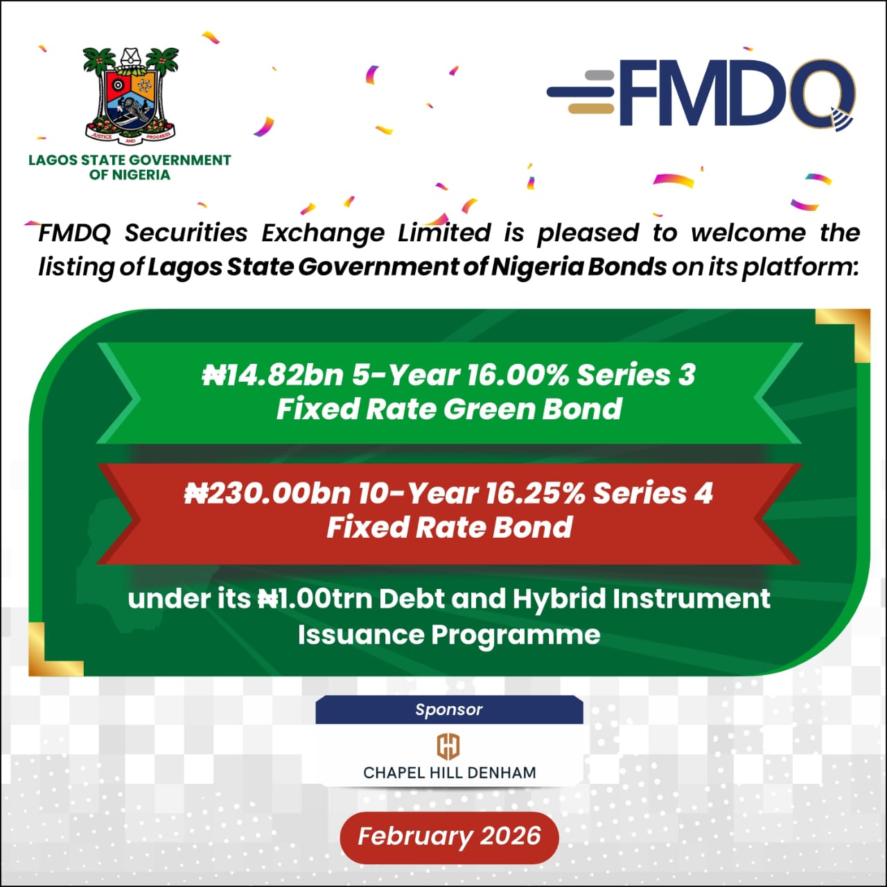 Lagos State Champions Sustainability with ₦244.82 Billion Green and Fixed Rate Bonds on FMDQ Platform