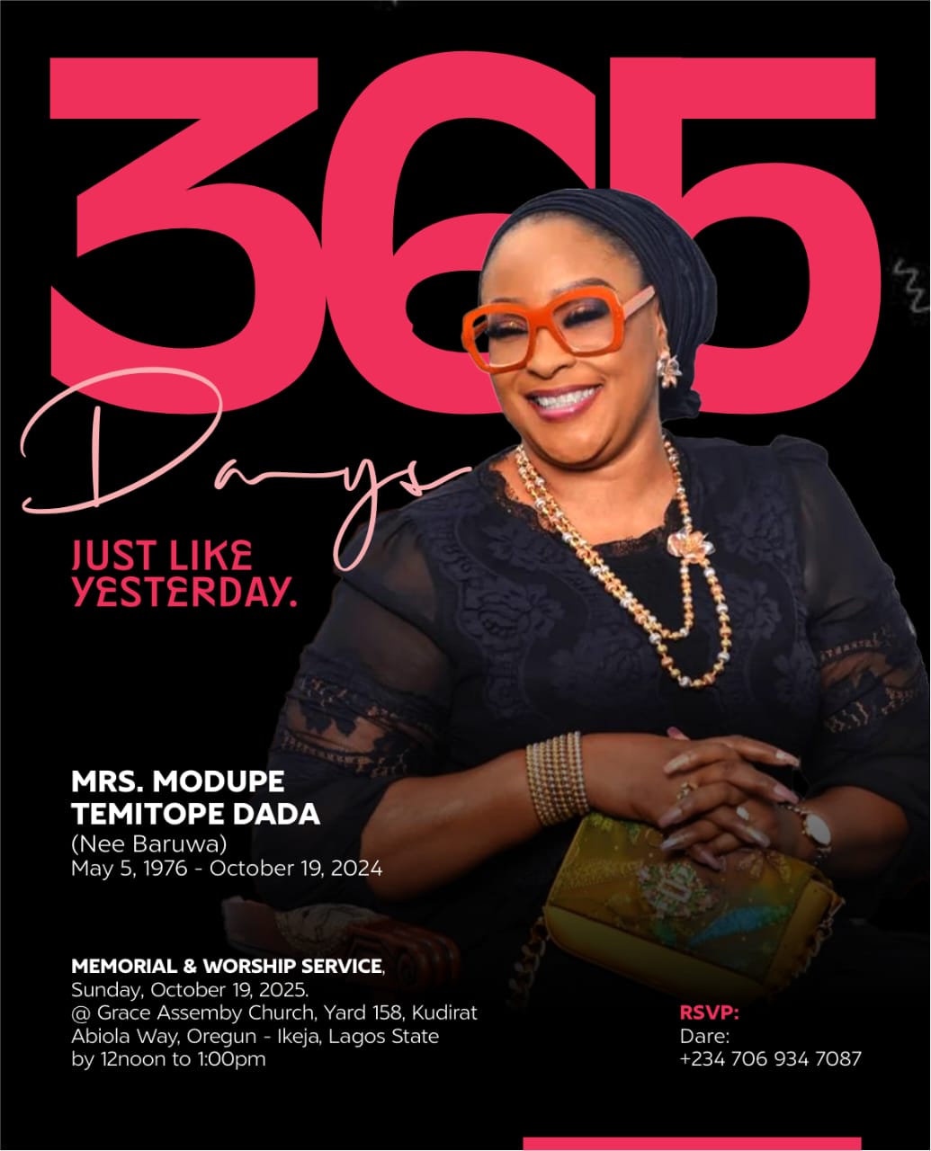 One-Year Memorial for Late AFRIMA Boss’s Wife, Modupe Dada, Holds Sunday in Lagos - FinancialEDGE