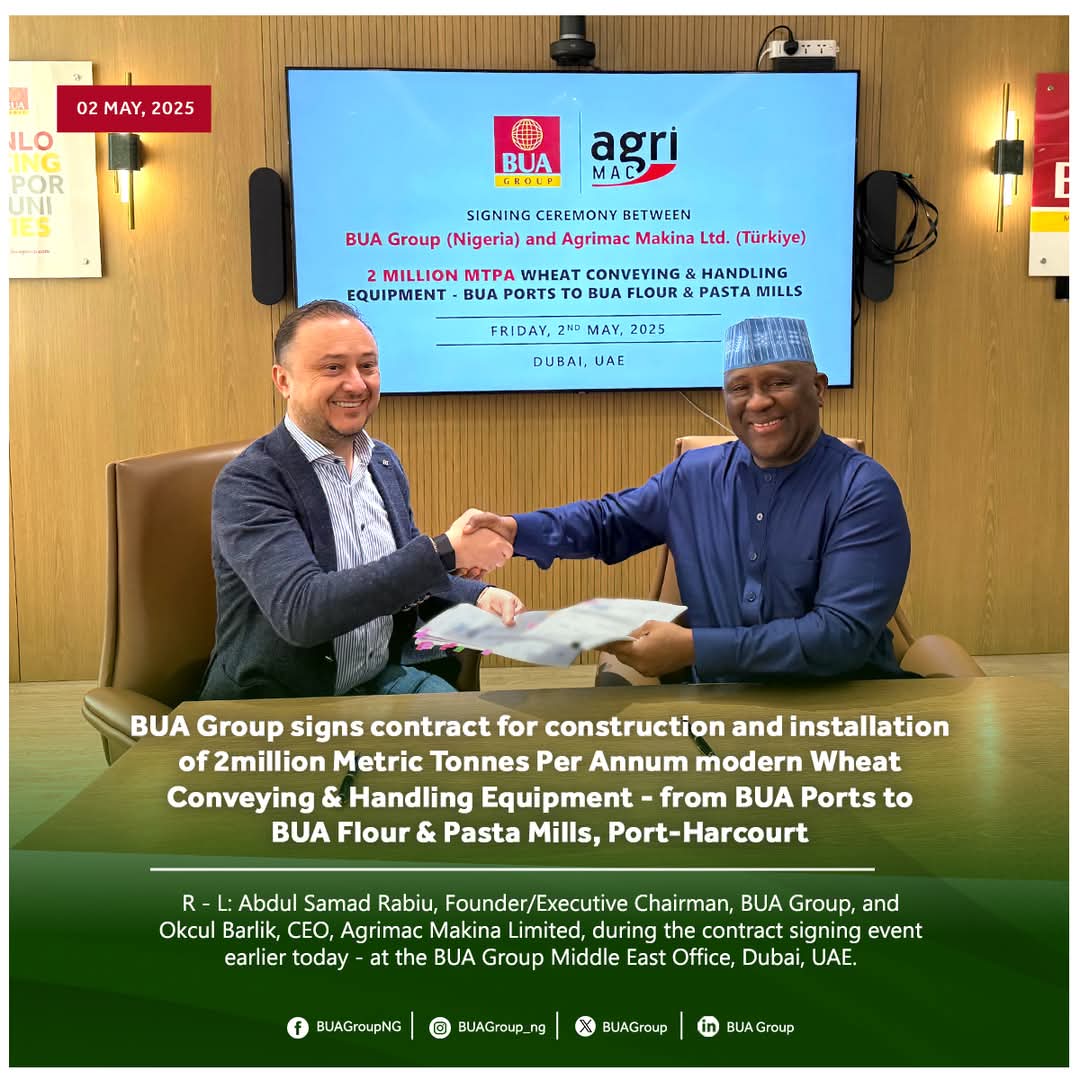 BUA Group Signs Contract for State-of-the-Art Wheat Conveying Equipment - FinancialEDGE