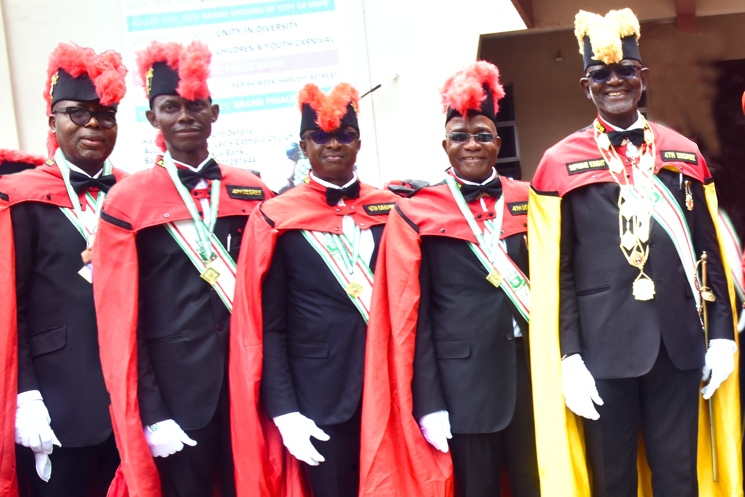 Sir Steve Adehi Felicitates with Fourth Degree Knights of St. Mulumba 