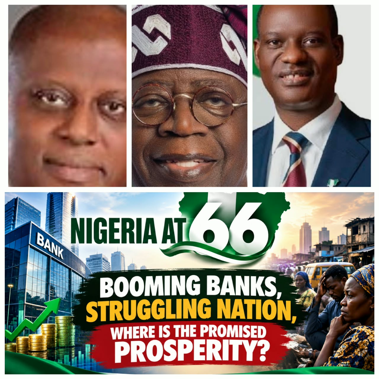 Nigeria @66: Booming Banks, Struggling Nation, Where Is the Promised Prosperity?