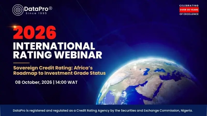 Nigeria’s B Rating Still Below Investment Grade, DataPro Holds Webinar Oct 8 On Roadmap To Upgrade