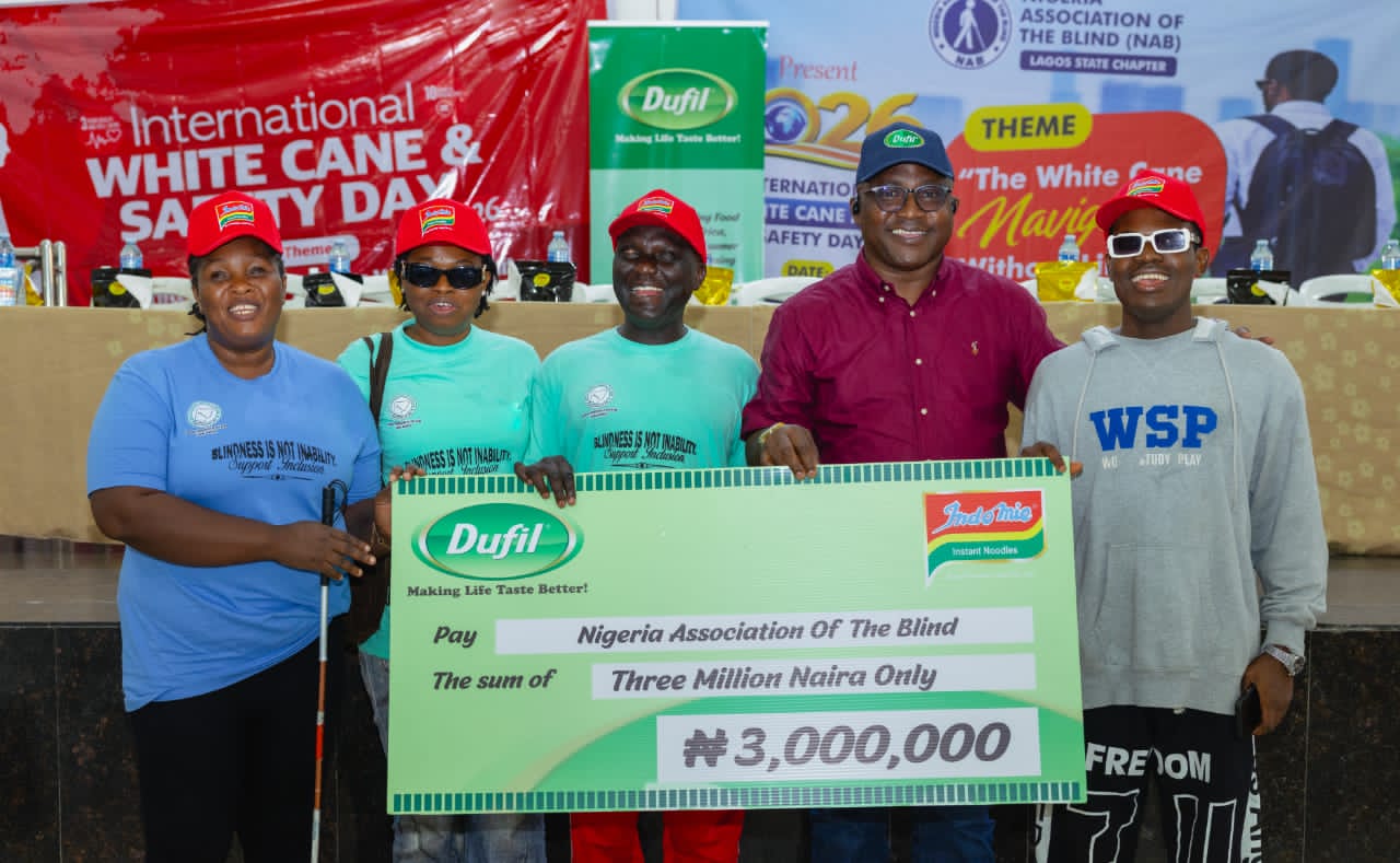 Dufil Prima Foods Supports National Association of the Blind and Visually Impaired Persons with ₦3 million, Food Products and Materials at International White Cane and Safety Day
