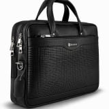 Signature Executive Genuine Leather Laptop Messenger Bag – Midnight Black