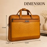 Signature Executive Genuine Leather Laptop Messenger Bag – Honey Tan