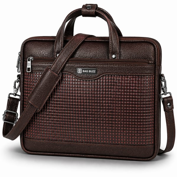Signature Executive Genuine Leather Laptop Messenger Bag – Espresso Brown by BAGBUZZ