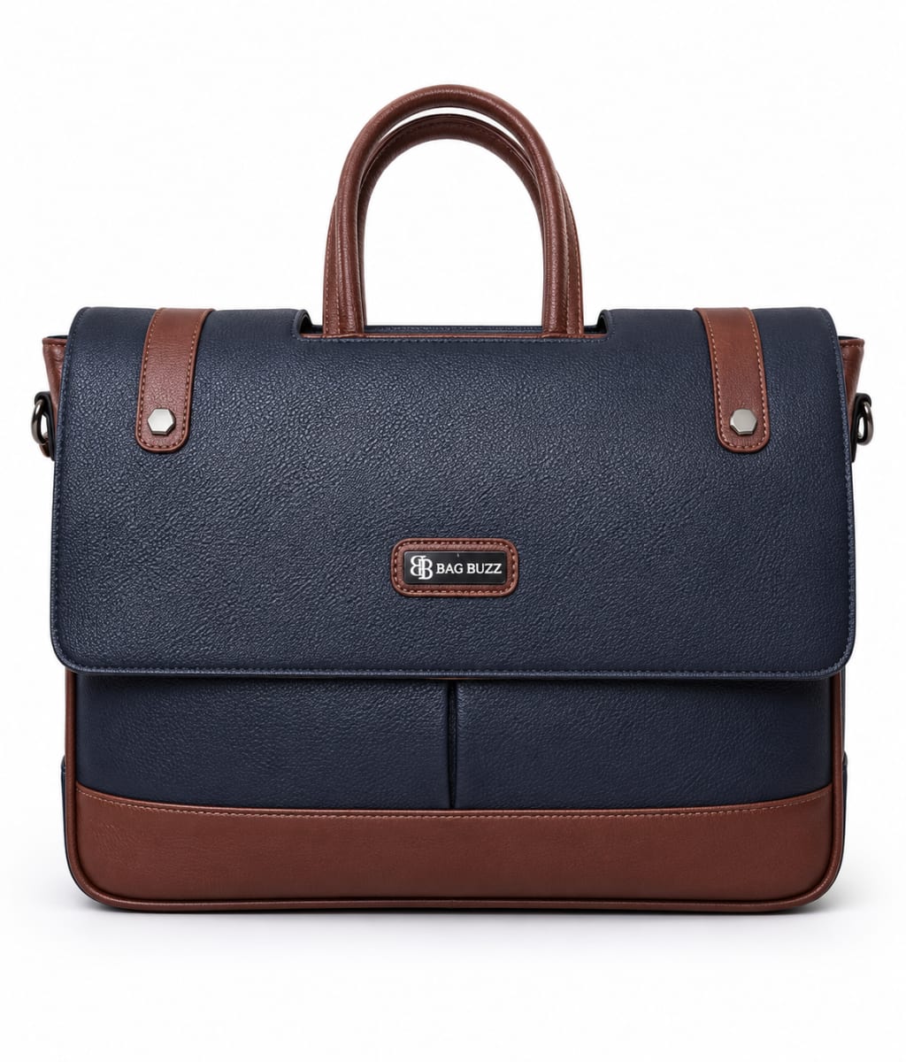 Board Room Brief Laptop Messenger Bag – Midnight Navy by BAGBUZZ