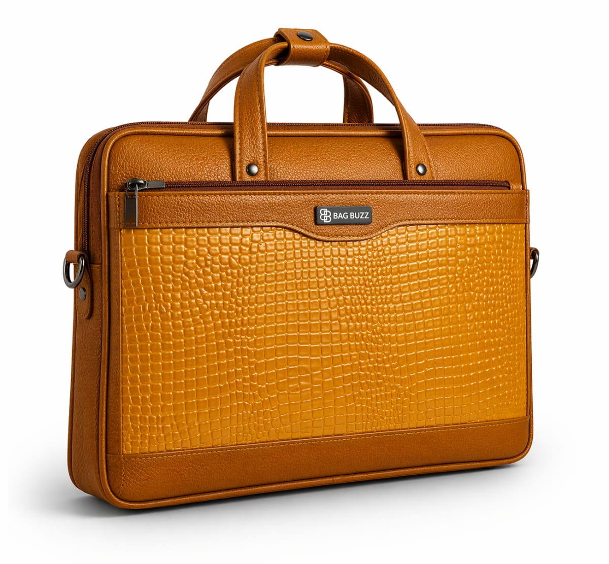Signature Executive Genuine Leather Laptop Messenger Bag – Honey Tan by BAGBUZZ