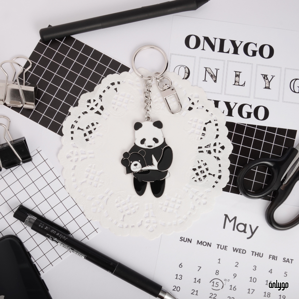 台湾 パンダ着ぐるみバイトシリーズ キーホルダー / ツキノワグマ
