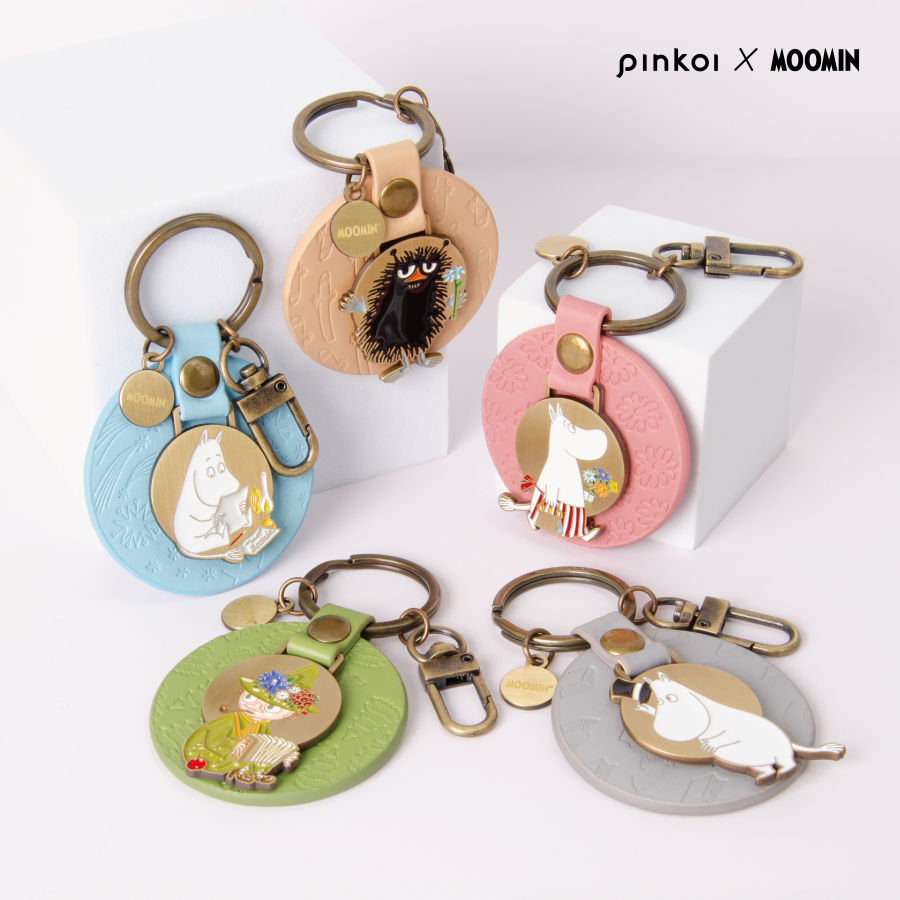 台湾 【Pinkoi x Moomin】上質なレザーキーリング / スナフキン Onlygo