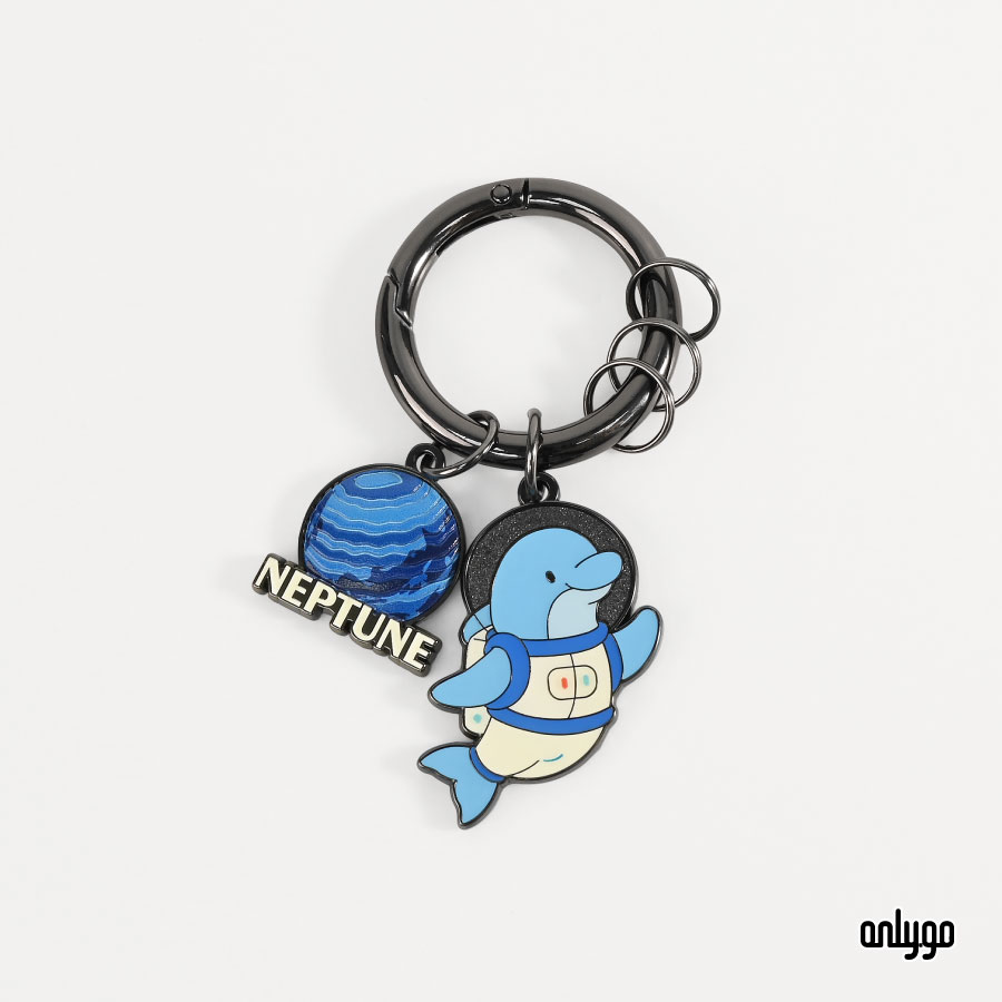 台湾 アニマル宇宙飛行士蓄光キーホルダー / 海王星 X イルカ Onlygo