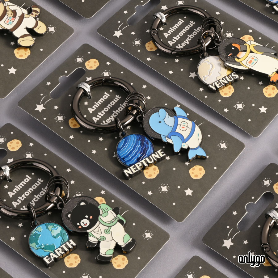 台湾 アニマル宇宙飛行士蓄光キーホルダー / 海王星 X イルカ Onlygo