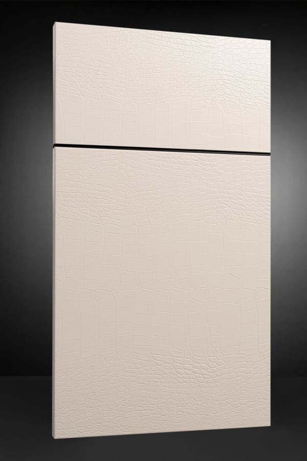 Slab door, Leather · White