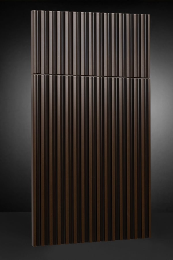 Fluted D21332 door, D21332 Custom Fluted Painted P11123 Satin F50124