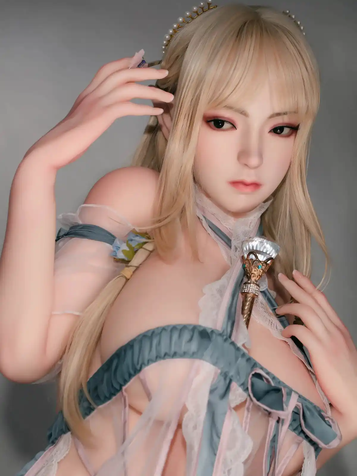 F4717-160cm(5.3ft)-34kg 2.0 B Cup Robot Silicone Head Adult Asian Alien Sex Doll｜Bezlya Doll