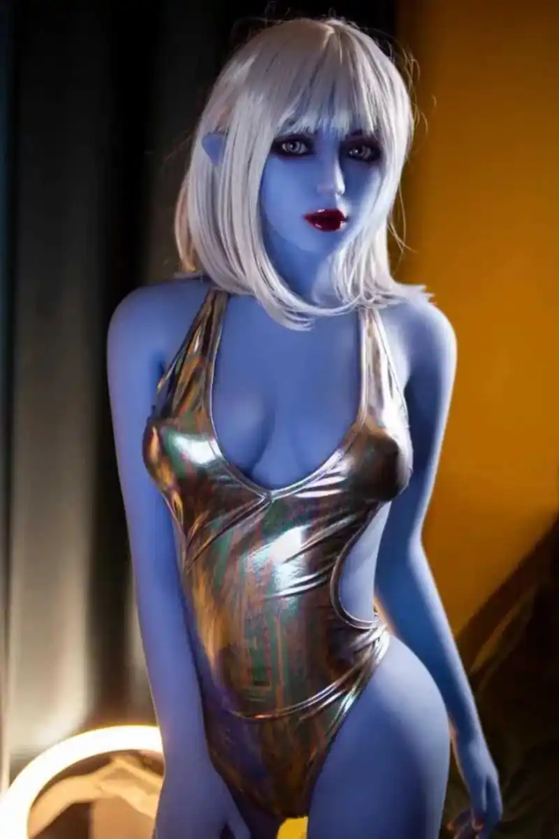 158cm/5.2ft B Cup Small Breasts Blue Tpe Sex Doll-Gemma