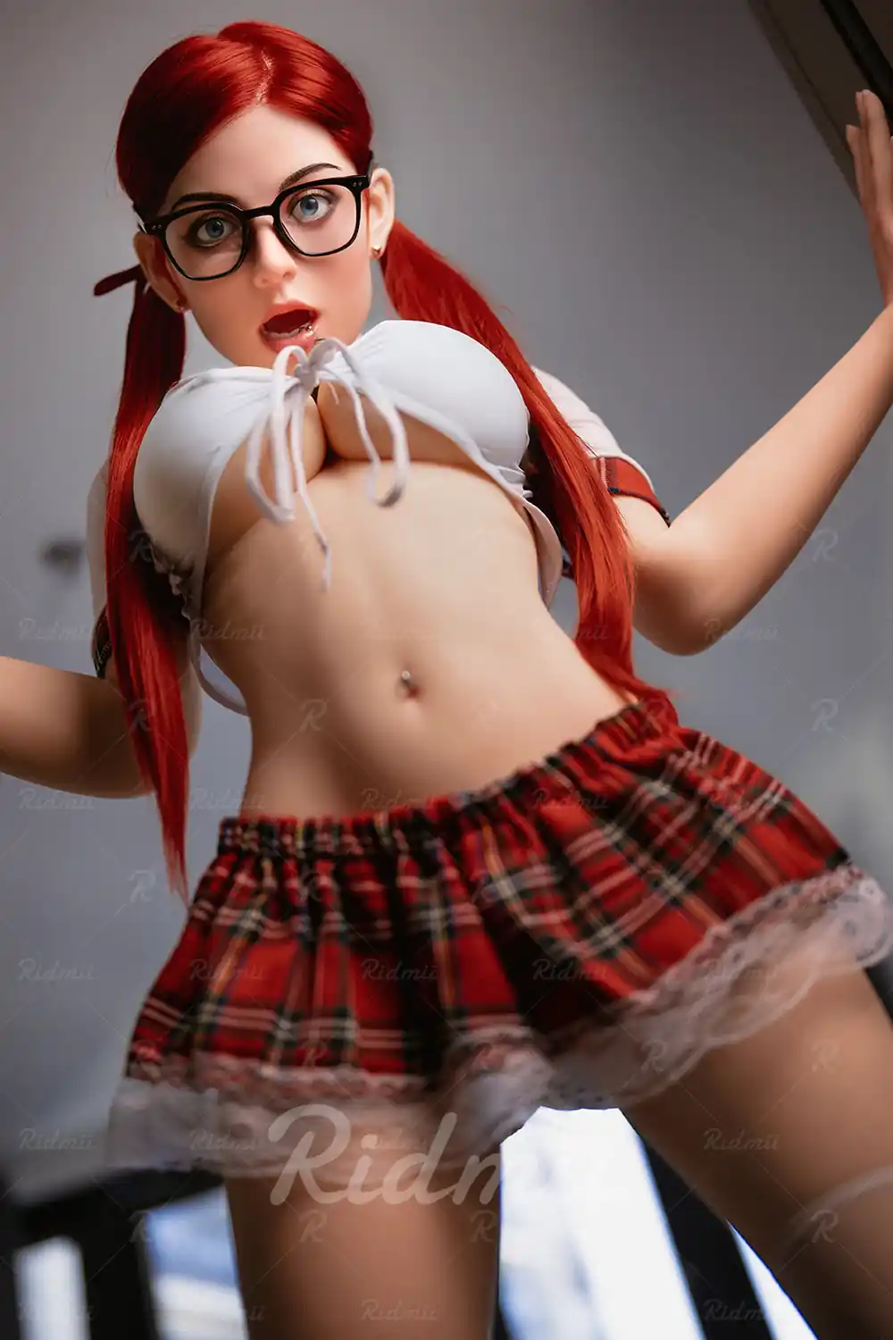 US In Stock RIDMII Unique Design Janice 5'3 FT (160cm) Real Oral Sex Silicone Head TPE Body Sex Doll With Redhead