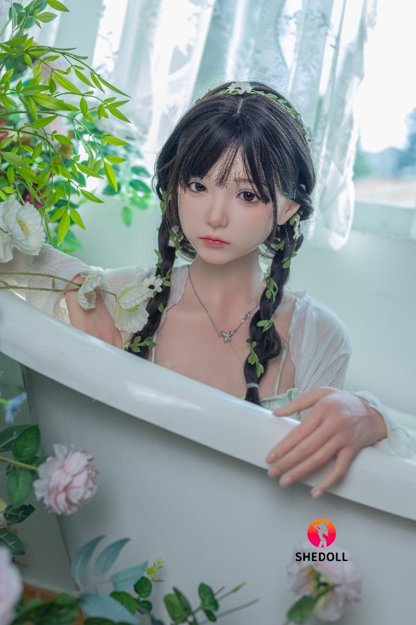 Asian Cute Silicone ROS Head Sex Doll Lime 158cm