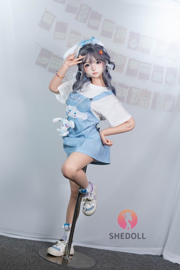 SHEDOLL Asian Cute A-Cup Silicone Head Sex Doll Nancy 140cm