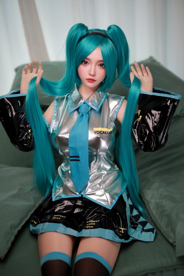 Cute Silicone Head Sex Doll Cos Hatsune Miku 166cm