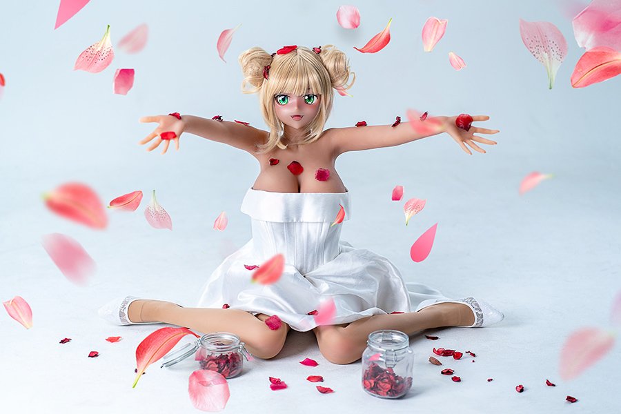 155cm/5ft1 H-cup Bloned Anime Sex Doll – Blue-eyed Champagne