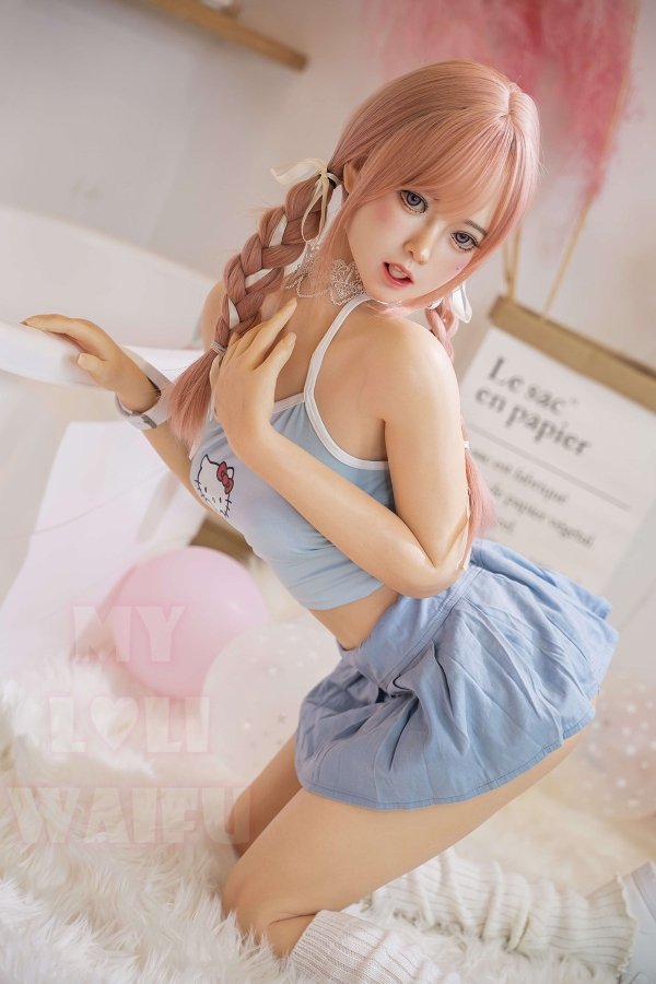 Pink Hair Realistic B-cup Full Silicone Sex Doll Mia 148cm