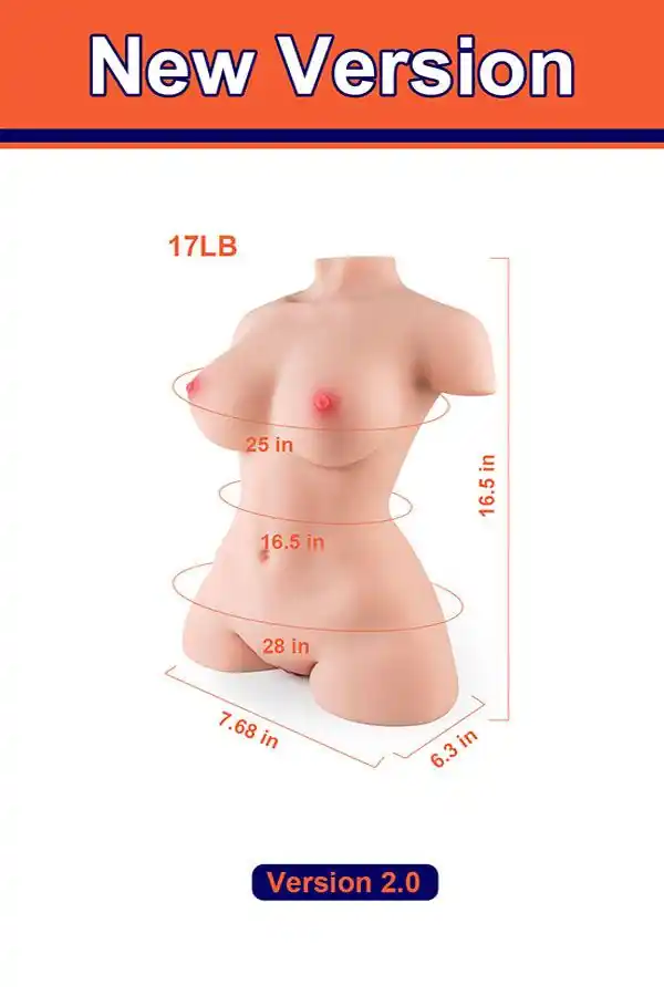 US In Stock | 17lb S Shape Double Channel Sex Torso - Yvette