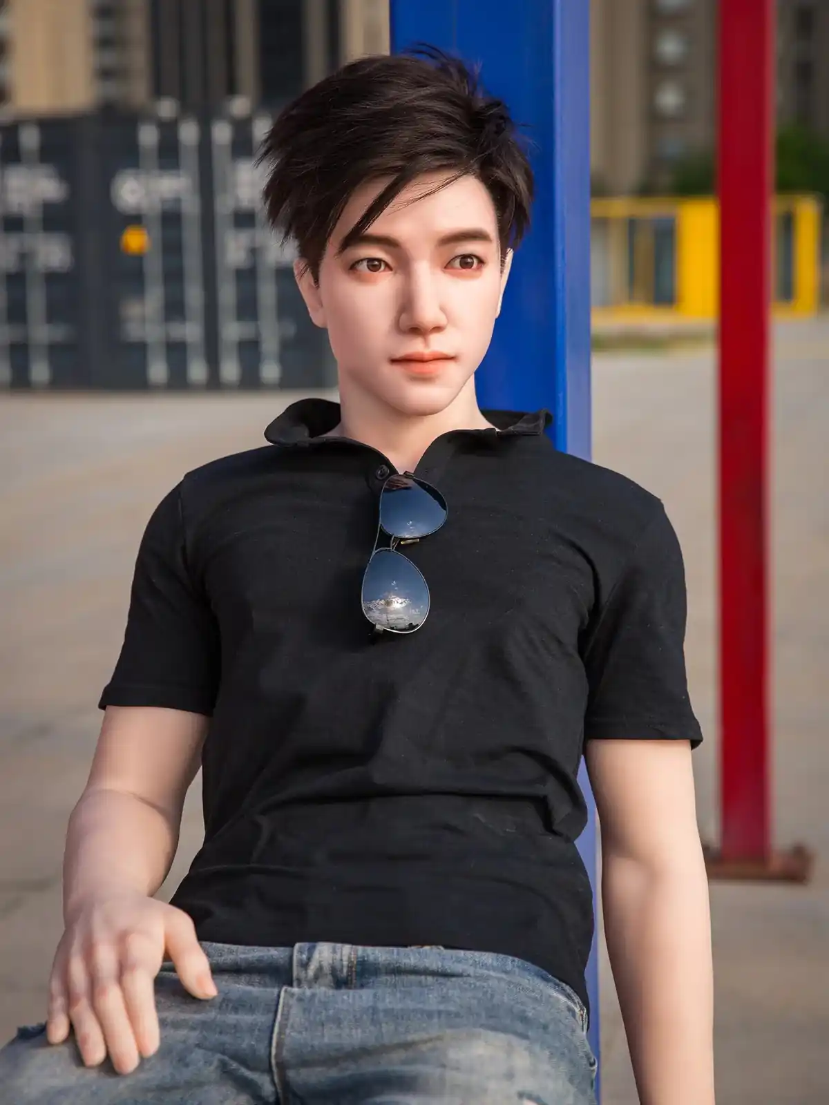 F4615-177cm/5ft10-55kg Femboy Full Size Sex With Silicone Male Sex Doll | Qita Doll
