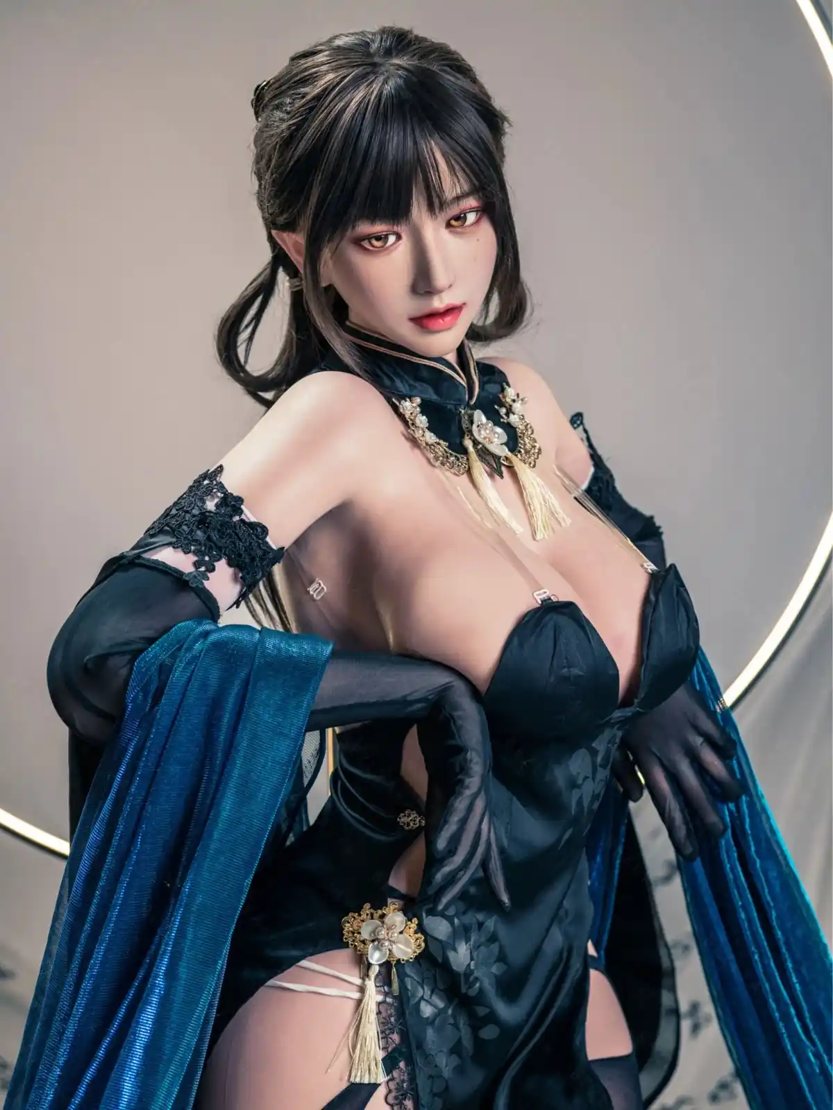 F7118-155cm(5.12ft)-34.5kg 2.1 I Cup Ink Moon Sorceress – Silicone Asian Exotic Mini Sex Doll For Men｜Bezlya Doll