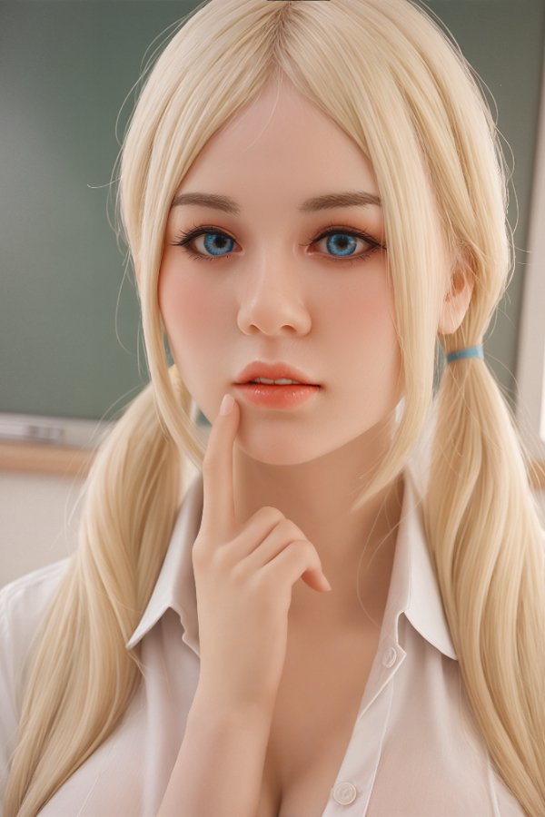 Blond Big Boobs Silicone Head Sex Doll Kendall 153cm