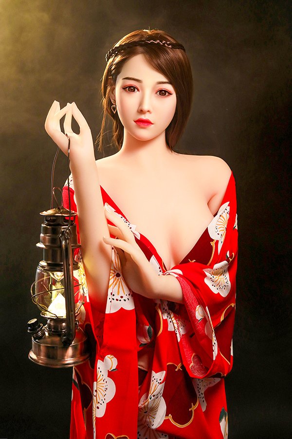 New Realistic Japanese Small Boobs Silicone head Sex Doll Marian 165cm